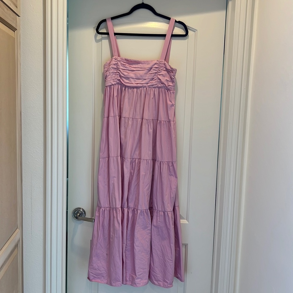 Zara Pink Maxi Poplin Dress